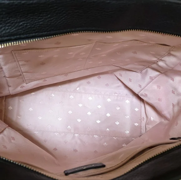 Kate Spade Marti Pebble Black Leather Tote Bag With Brass Hardware - Picture 3 of 4